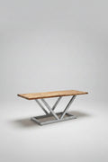 wood & steel table- 72" x 24"